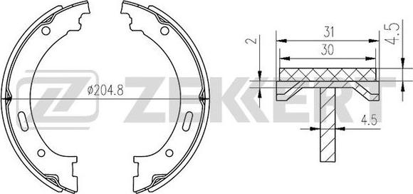 Zekkert BK-4146 - Brake Shoe Set autospares.lv