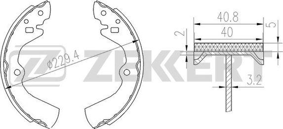 Zekkert BK-4141 - Brake Shoe Set autospares.lv