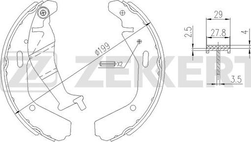 Zekkert BK-4155 - Brake Shoe Set autospares.lv