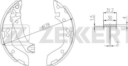 Zekkert BK-4156 - Brake Shoe Set autospares.lv