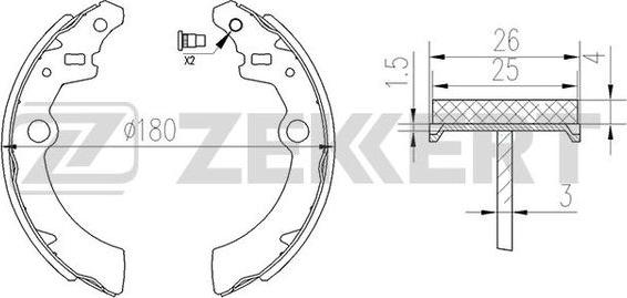 Zekkert BK-4152 - Brake Shoe Set autospares.lv