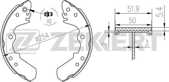 Zekkert BK-4165 - Brake Shoe Set autospares.lv