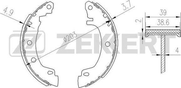 Zekkert BK-4163 - Brake Shoe Set autospares.lv