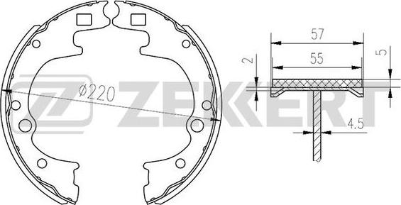 Zekkert BK-4109 - Brake Shoe Set autospares.lv