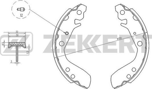 Zekkert BK-4108 - Brake Shoe Set autospares.lv