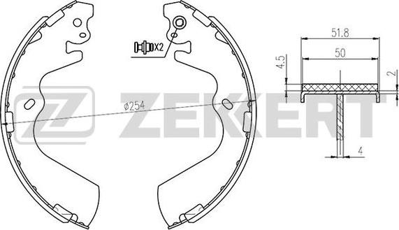 Zekkert BK-4113 - Brake Shoe Set autospares.lv