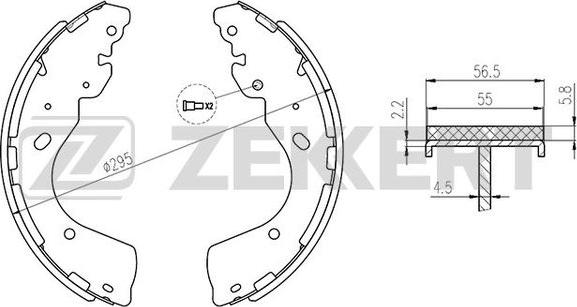 Zekkert BK-4184 - Brake Shoe Set autospares.lv