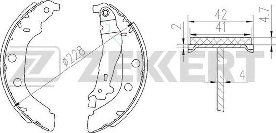Zekkert BK-4138 - Brake Shoe Set autospares.lv