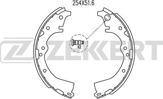 Zekkert BK-4120 - Brake Shoe Set autospares.lv