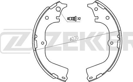 Zekkert BK-4121 - Brake Shoe Set autospares.lv