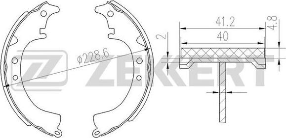 Zekkert BK-4122 - Brake Shoe Set autospares.lv