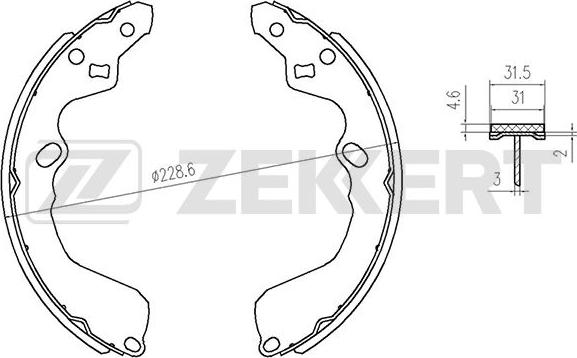 Zekkert BK-4127 - Brake Shoe Set autospares.lv