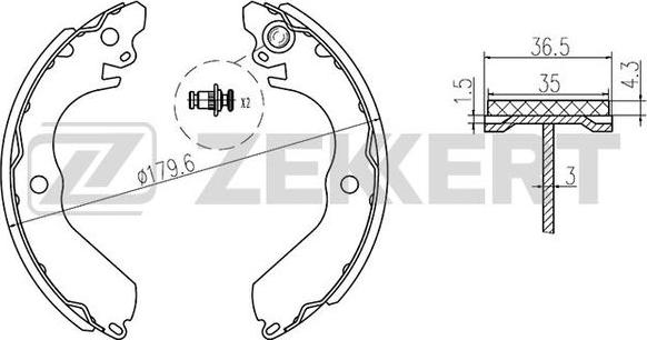 Zekkert BK-4176 - Brake Shoe Set autospares.lv