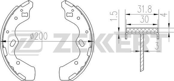 Zekkert BK-4172 - Brake Shoe Set autospares.lv