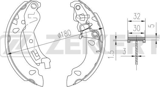 Zekkert BK-4344 - Brake Shoe Set autospares.lv