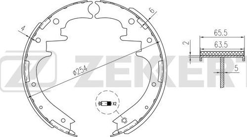 Zekkert BK-4346 - Brake Shoe Set autospares.lv