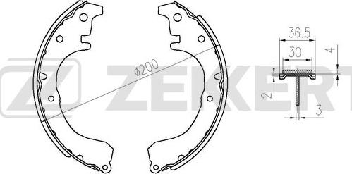 Zekkert BK-4355 - Brake Shoe Set autospares.lv