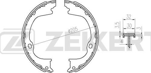 Zekkert BK-4360 - Brake Shoe Set autospares.lv