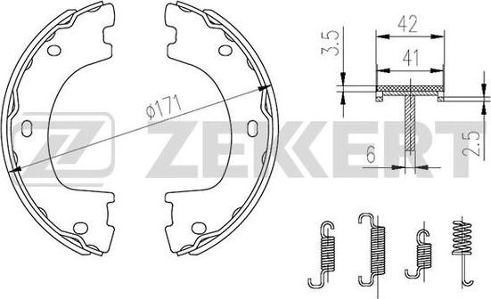 Zekkert BK-4308 - Brake Shoe Set autospares.lv