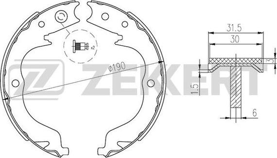 Zekkert BK-4307 - Brake Shoe Set autospares.lv