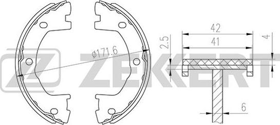 Zekkert BK-4315 - Brake Shoe Set autospares.lv