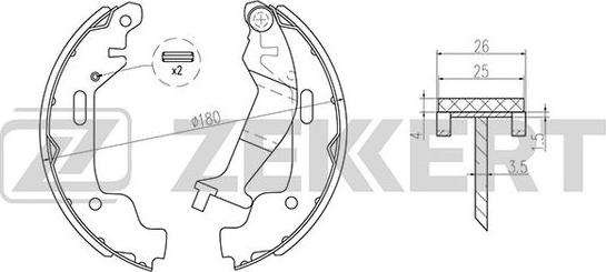 Zekkert BK-4316 - Brake Shoe Set autospares.lv