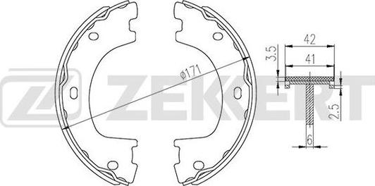 Zekkert BK-4335 - Brake Shoe Set autospares.lv