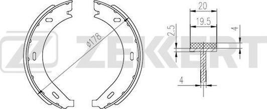 Zekkert BK-4332 - Brake Shoe Set autospares.lv