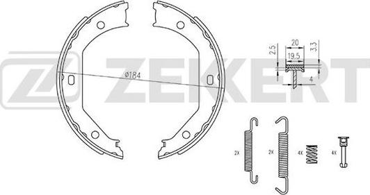 Zekkert BK-4321 - Brake Shoe Set autospares.lv