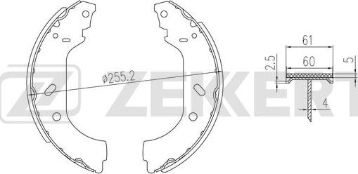 Zekkert BK-4370 - Brake Shoe Set autospares.lv