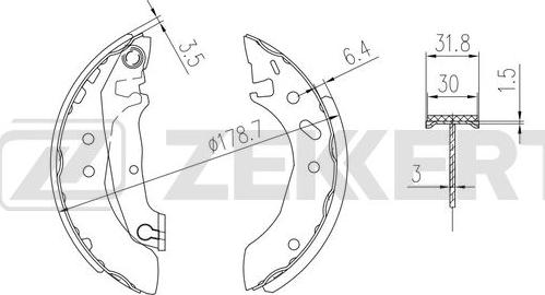 Zekkert BK-4371 - Brake Shoe Set autospares.lv