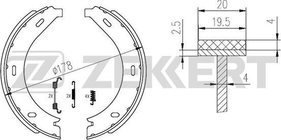 Zekkert BK-4297 - Brake Shoe Set autospares.lv