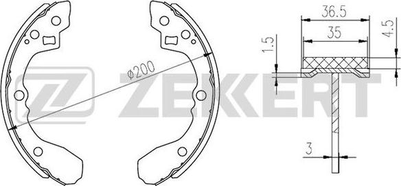 Zekkert BK-4250 - Brake Shoe Set autospares.lv