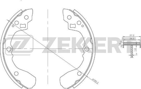 Zekkert BK-4251 - Brake Shoe Set autospares.lv