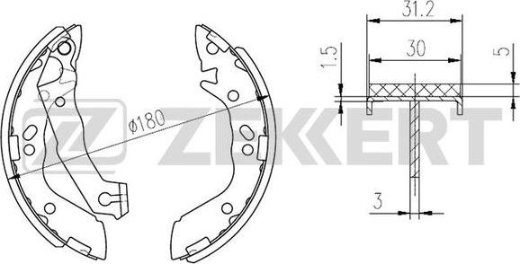 Zekkert BK-4217 - Brake Shoe Set autospares.lv