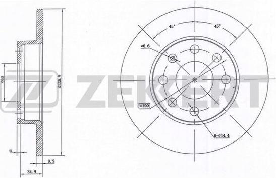 Zekkert BS-5958 - Brake Disc autospares.lv