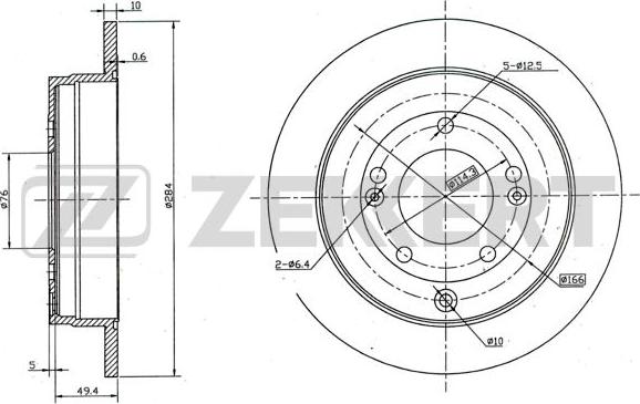 Zekkert BS-5957 - Brake Disc autospares.lv