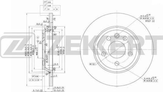 Zekkert BS-5966 - Brake Disc autospares.lv