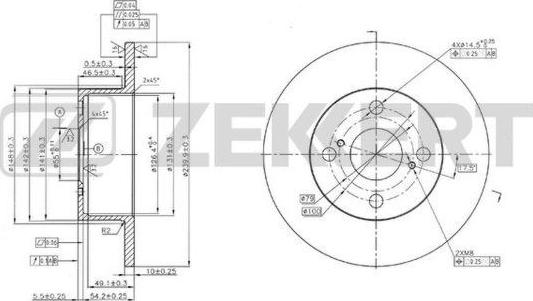 Zekkert BS-5967 - Brake Disc autospares.lv