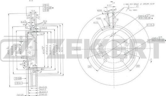 Zekkert BS-5917 - Brake Disc autospares.lv