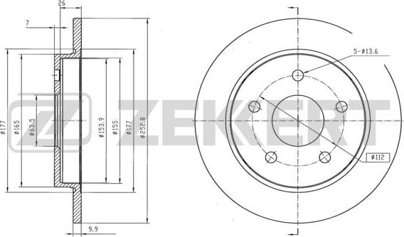 Zekkert BS-5980 - Brake Disc autospares.lv