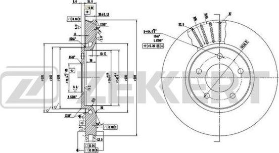 Zekkert BS-5934 - Brake Disc autospares.lv