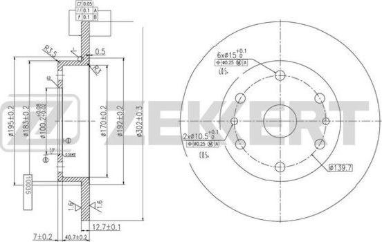 Zekkert BS-5978 - Brake Disc autospares.lv