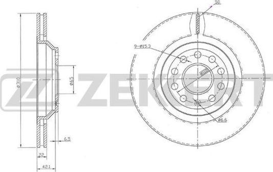 Zekkert BS-5973 - Brake Disc autospares.lv