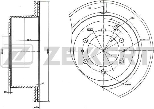 Zekkert BS-5494 - Brake Disc autospares.lv