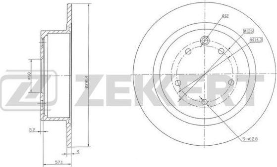 Zekkert BS-5449 - Brake Disc autospares.lv