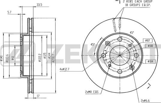 Zekkert BS-5462 - Brake Disc autospares.lv