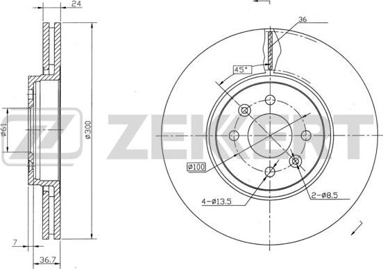 Zekkert BS-5404 - Brake Disc autospares.lv