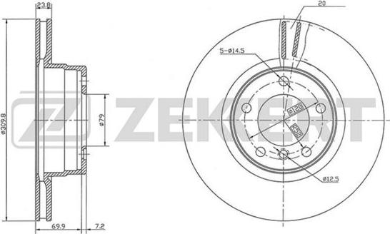 Zekkert BS-5400 - Brake Disc autospares.lv