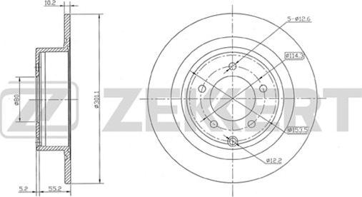 Zekkert BS-5435 - Brake Disc autospares.lv